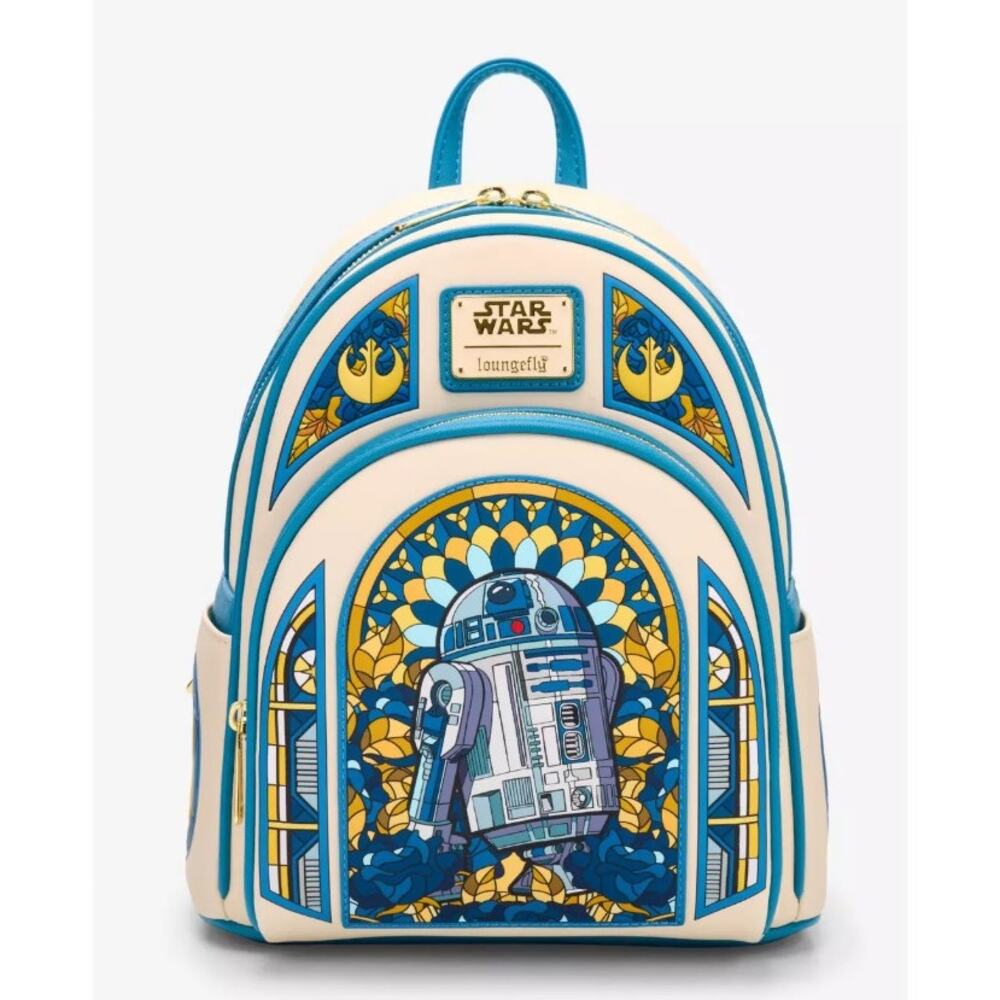 Loungefly Star Wars R2-D2 Stained Glass Portrait Mini Backpack | NWT